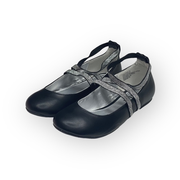 new Mia ☀︎︎ Abbey Vegan Leather Ankle Strap Ballet Flat ☀︎︎ Black + Silver ☀︎ 13 - Picture 8 of 16